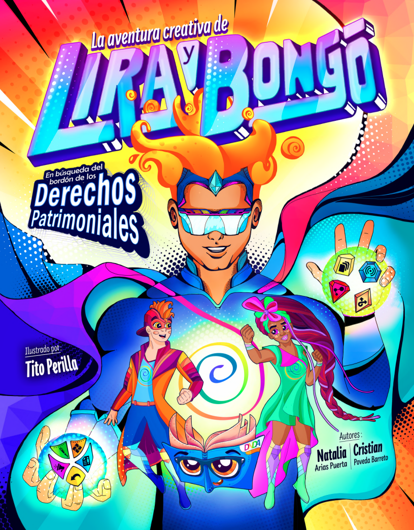 Imagen del banner principal de la pagina web del recurso educativo. Título en letras Lira y Bongo