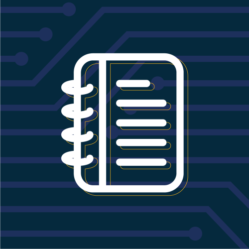 Ilustración libro con líneas blancas e imagen con fondo azul