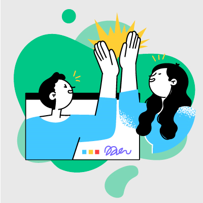 Imagen de dos personas chocando la mano