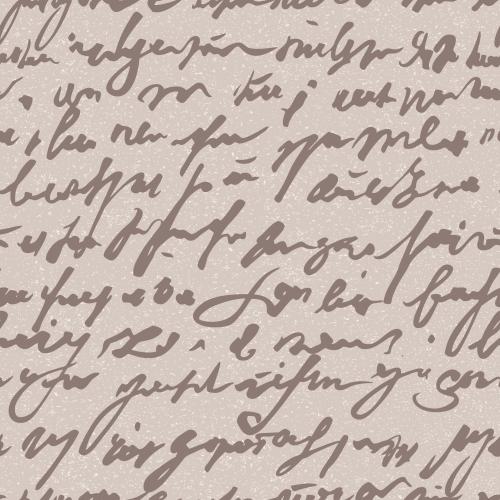 Primer plano de textura de papel claro con escritura a mano en letra cursiva antigua con tinta oscura. Los trazos son entrelazados e ilegibles, sirviendo como patrón visual que evoca una carta histórica o caligrafía clásica.
