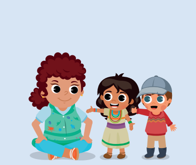 Niños jugando con profesora