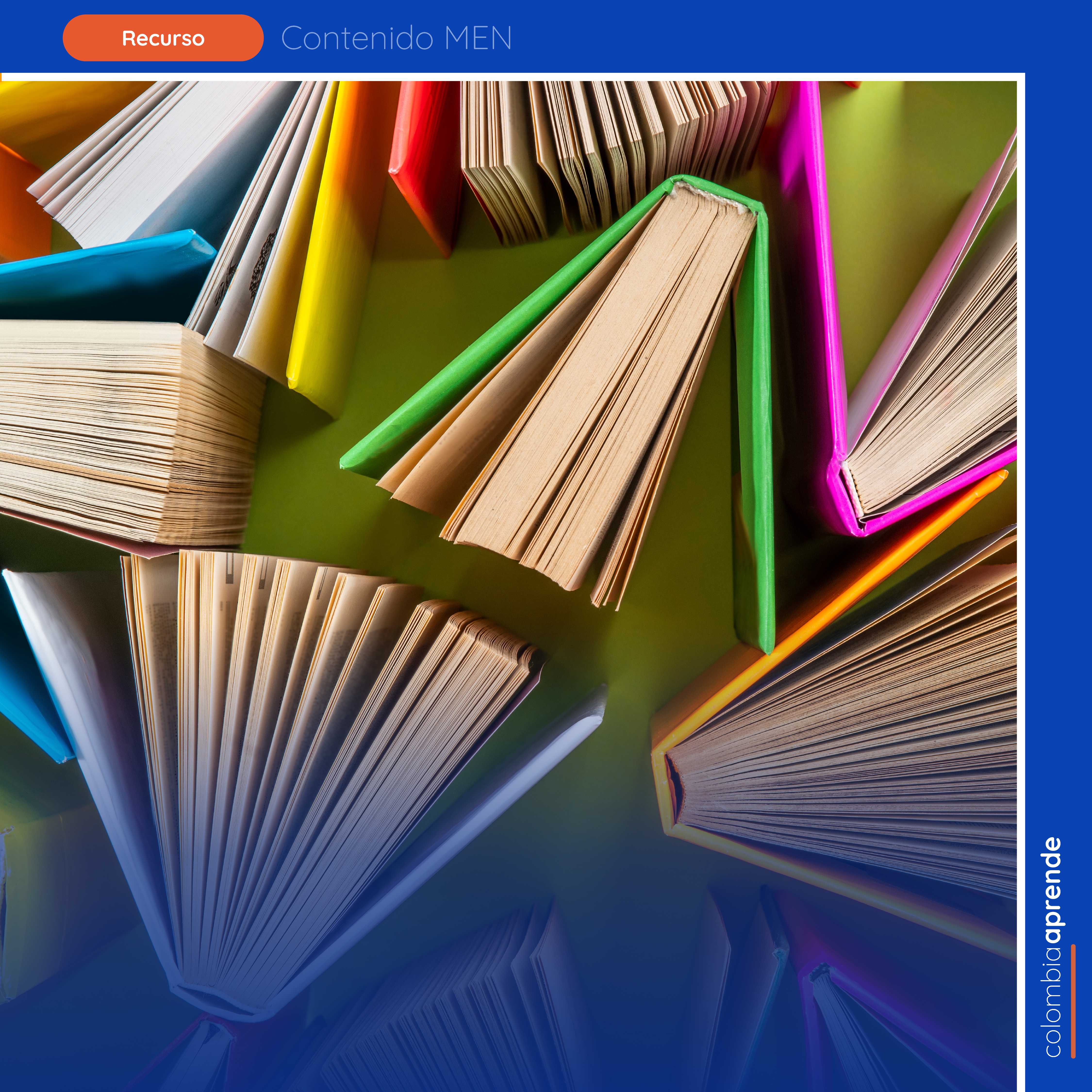 Grupo de libros de colores abiertos