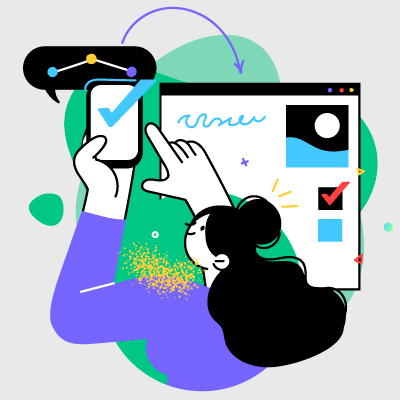 ilustración de una conversación amable en internet