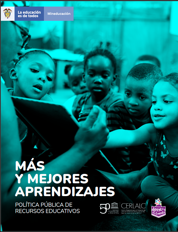 Portada del documento: más y mejores aprendizajes, documento, donde aparece un grupo de niños y un profesor interactuando con una tablet