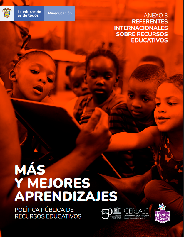 Portada del documento: más y mejores aprendizajes, anexo 3, donde aparece un grupo de niños y un profesor interactuando con una tablet