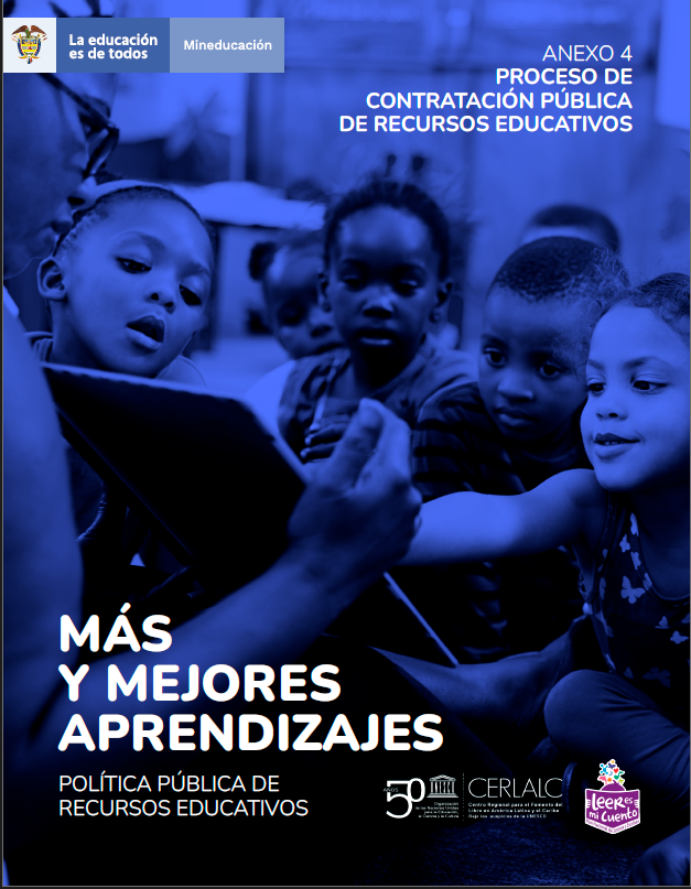 Portada del documento: más y mejores aprendizajes, anexo 4, donde aparece un grupo de niños y un profesor interactuando con una tablet