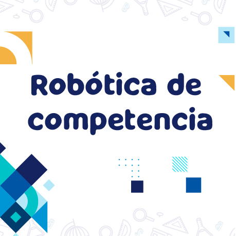 Imagen con texto descriptivo que dice: Robótica de competencia en color azul