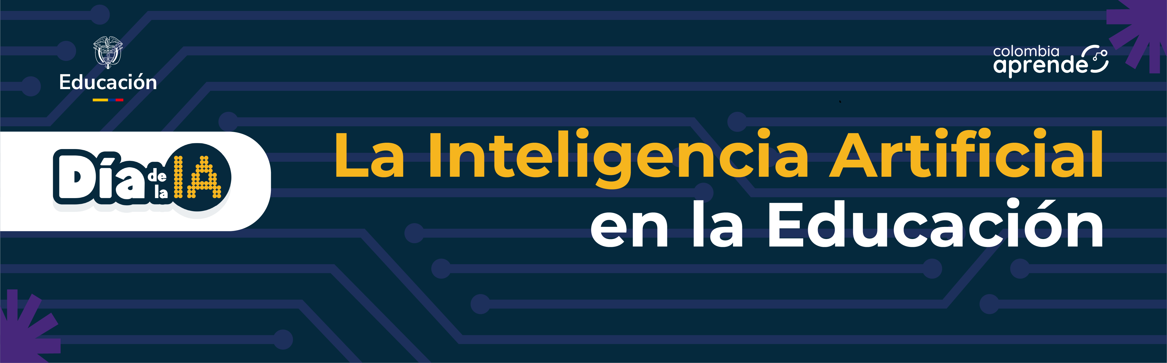 Banner Día de la IA con logo de este día La Inteligencia Artificial en la Educación