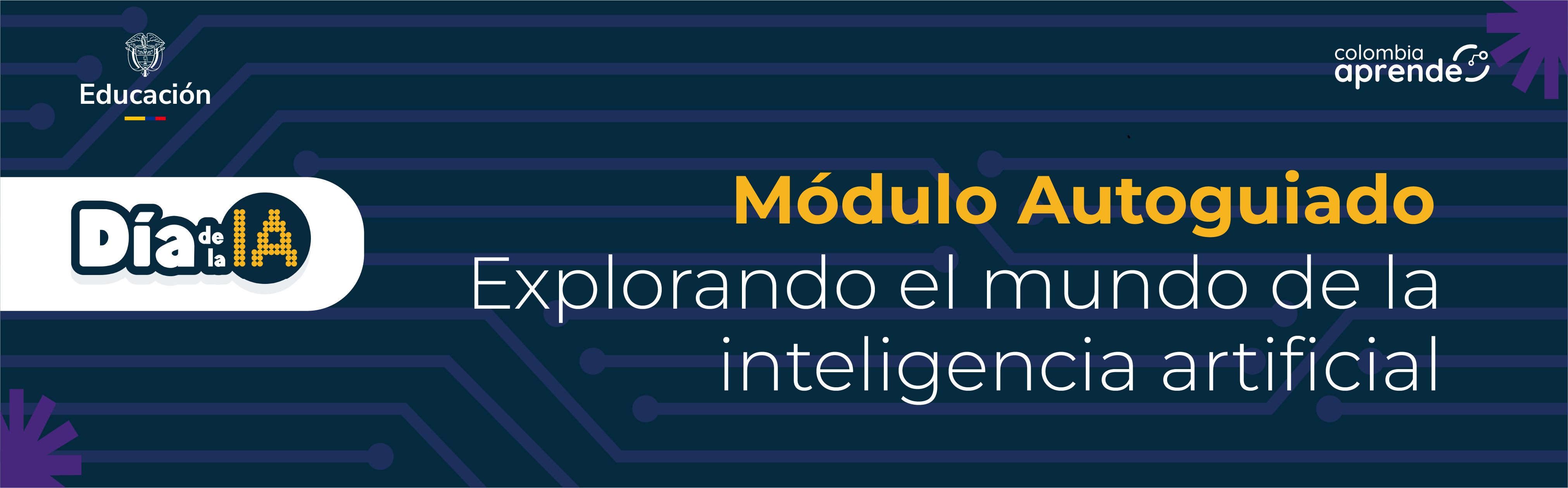 Banner coloz azul Módulo autoguiado: Explorando el mundo de la Inteligencia Artificial
