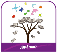 Ilustración de un árbol con libros abiertos en las puntas de los tallos 