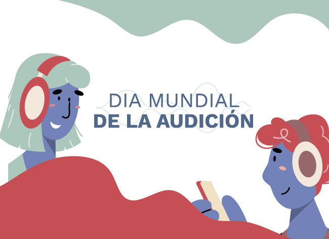 ilustración de dos personas escuchando con audífonos