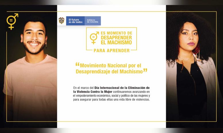 fotos de un hombre y una mujer latinos con un mensaje en la mitad de la imagen