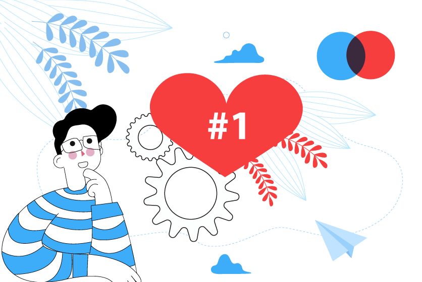 Dibujo de joven pensando en ser el número 1