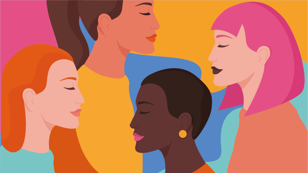 Ilustración perfiles de mujeres