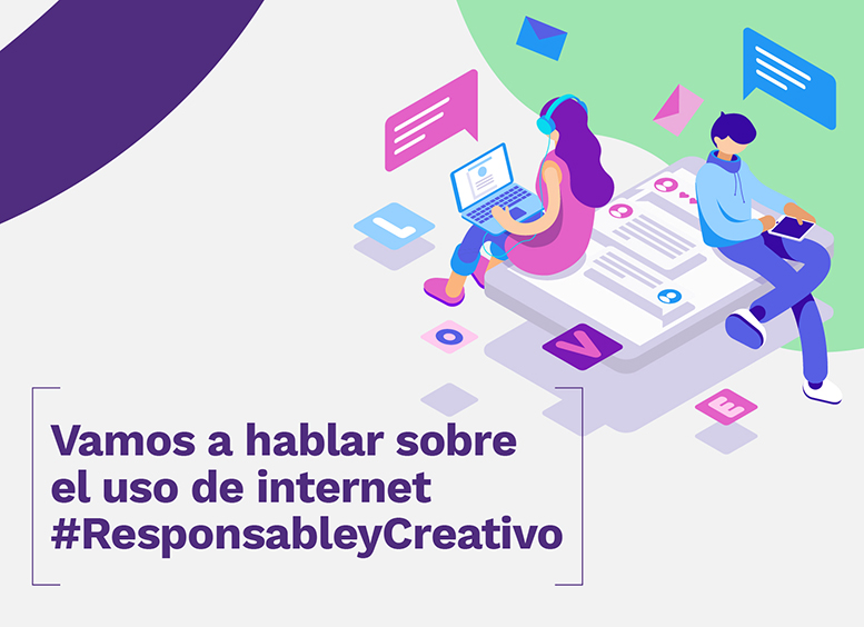 ilustración de personas trabajando en portátiles. La imagen usa colores pastel