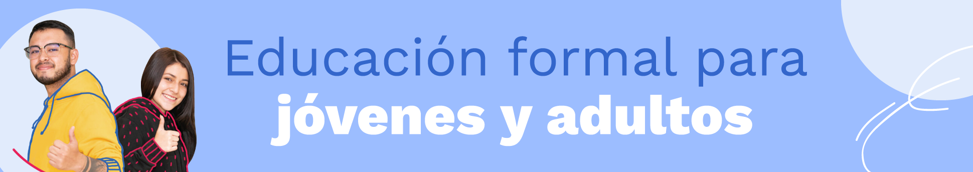 Banner educación formal para jóvenes y adultos