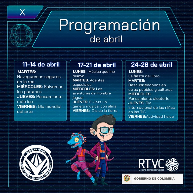 Programación de 'Profe en tu casa para el mes de abril