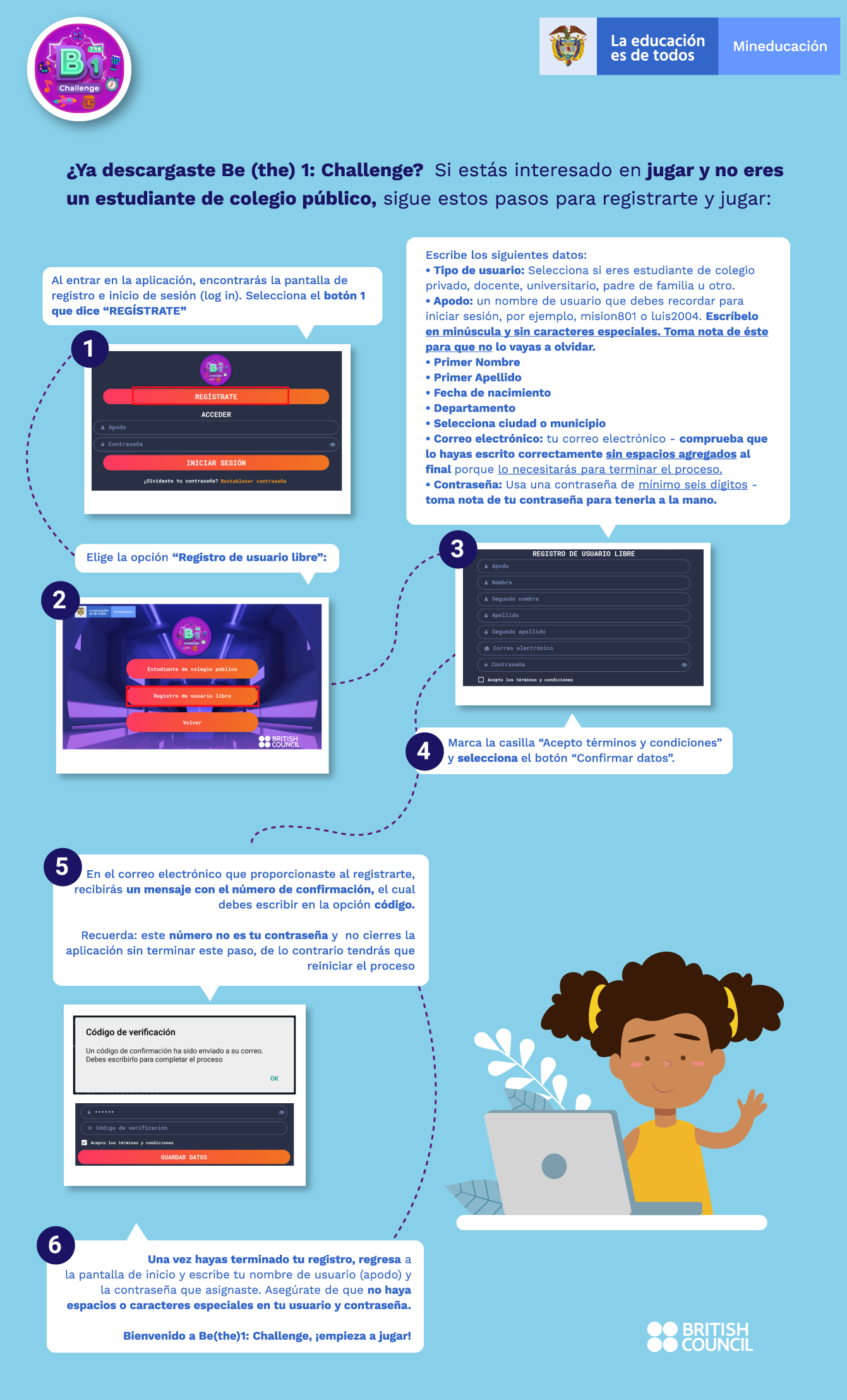 Pasos para registrarse opción usuario libre