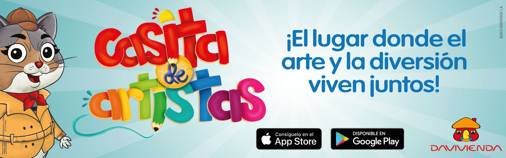 Banner Como descargar y jugar casita de artistas Imagen casitade artistas, el lugar donde el arte y la diversión viven juntos. Gato imagen Casita de Artistas más logo app