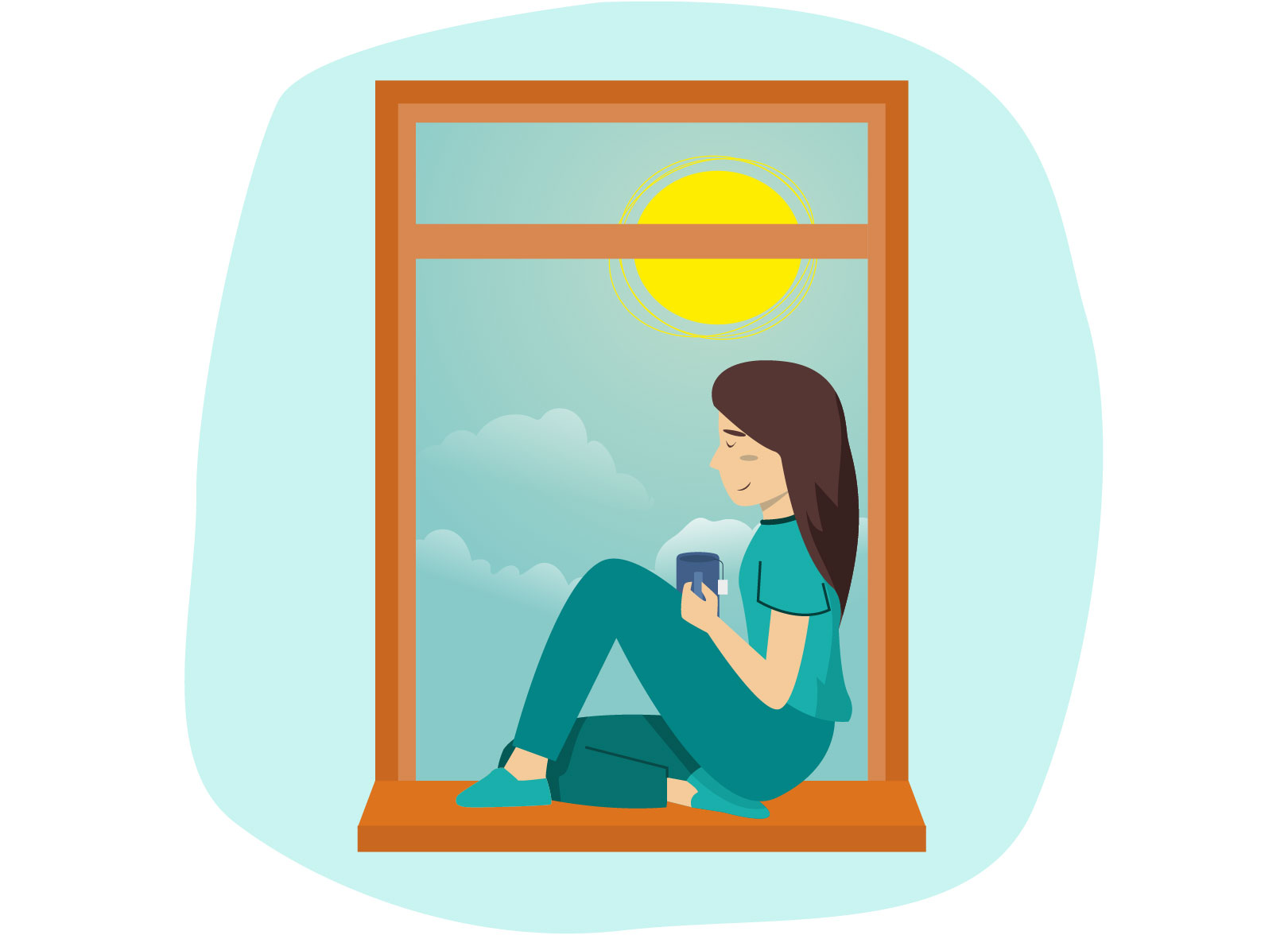 Chica mirando por la ventana