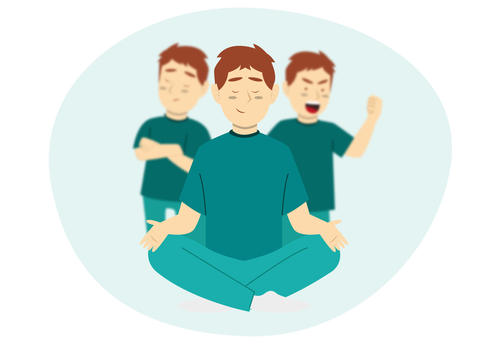 Chico con varios estados de animo