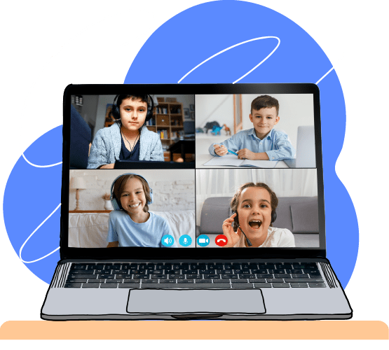 Foto niños en computador