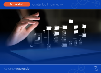Imagen de una mano extendida frente a un sistema digital