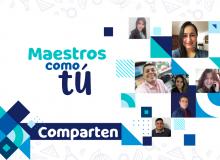 Collage fotográfico de docentes que comparten experiencias