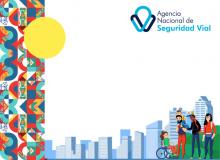 Ilustración de una familia caminando en la vía 