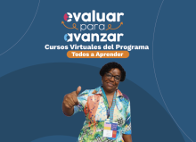 Imagen Cursos Virtuales del Programa Todos a Aprender. Evaluar para Avanzar. Profesora haciendo gesto positivo con la mano