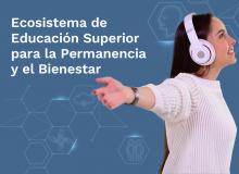 Foto de una joven feliz escuchando música